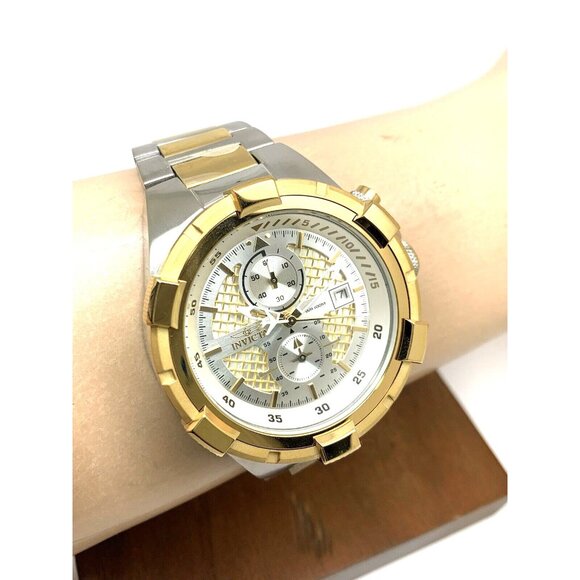 Invicta Men's Watch 28120 Aviator Chronograph Quartz Two Tone Stainless Steel - Picture 12 of 15